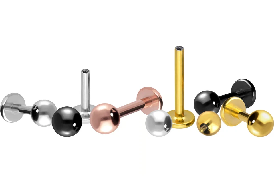 PIERCINGLINE  Piercing Stecker Titan Labret mit Gewinde - Bild 1 von 4