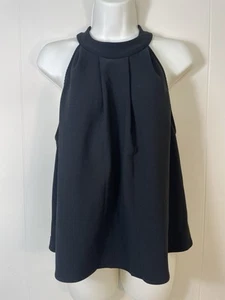 large black Halter Tank Top blouse sleeveless shirt dress career stretch cocktai - Picture 1 of 3