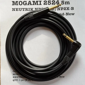 Mogami 2524 Guitar Cable 5m (16.4ft) NEUTRIC Right-Angle Gold Plug Made in Japan - Picture 1 of 9