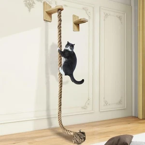 Wall Mount Cat Tree with Climbing Rope for Large Cats Space Saving Cat Tower - Picture 1 of 7