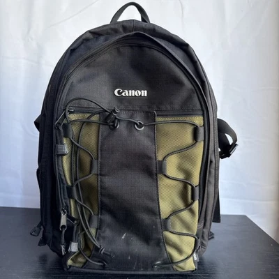 Canon Deluxe Camera Photo Backpack Black / Olive Green Nylon Bag 200EG Excellent - Image 1 of 4
