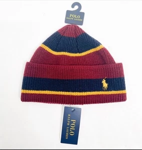 Cappello da sci Polo Ralph Lauren reggimentale a righe con polsini berretto orologio berretto - Foto 1 di 10