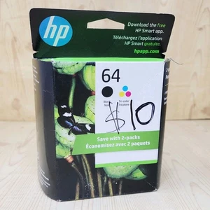 HP 64 Czarny trójkolorowy zestaw wkładów atramentowych X4D92AN N9J89AN N9J90AN Oryginalny OEM NOWY - Zdjęcie 1 z 6