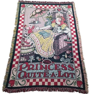 Mary Engelbreit Princess of Quite a Lot Tapestry Throw Blanket 51×68 Whimsical  - Picture 1 of 13