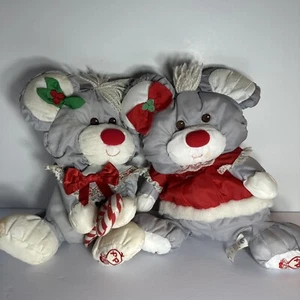 Vintage Fisher Price Puffalump Gray Grey Christmas Mouse 1987 / 1988 - Picture 1 of 9