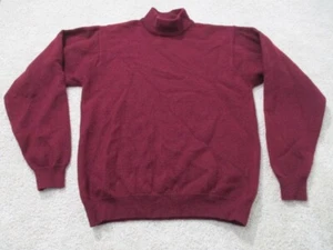 Vtg 7 Collection Merino Wool Sweater Boys Medium Burgundy Mock Neck Hong Kong - Picture 1 of 7