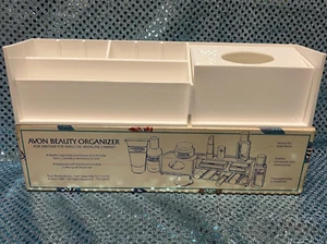 Organizador de belleza Avon organizador de maquillaje acrílico blanco para tocador, estante... De nuevo de lote antiguo - Imagen 1 de 1