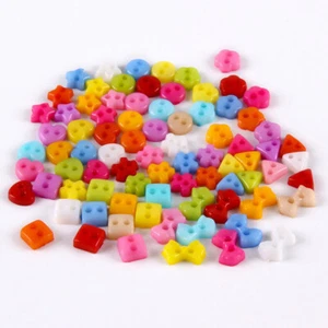 100x DIY 6mm Mini Buttons 2 Holes Doll Baby Garment Sewing Accessories Handcraft - Picture 1 of 22