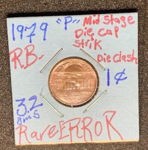 1979 1c Lincoln Cents Error Mid Stage Die caP Strik Die clash Rare🔥 - Picture 1 of 12