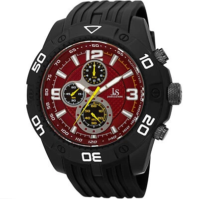 Reloj Hombre Joshua & Sons JS92RD Cuarzo Cronógrafo Taquímetro Negro Silicona Foto 1 de 4