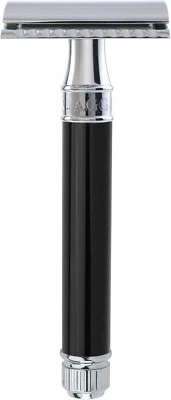 Rasoio di Sicurezza a Doppio Filo, Manico Nero, con Pacchetto da 5 Lame - Immagine 1 di 4