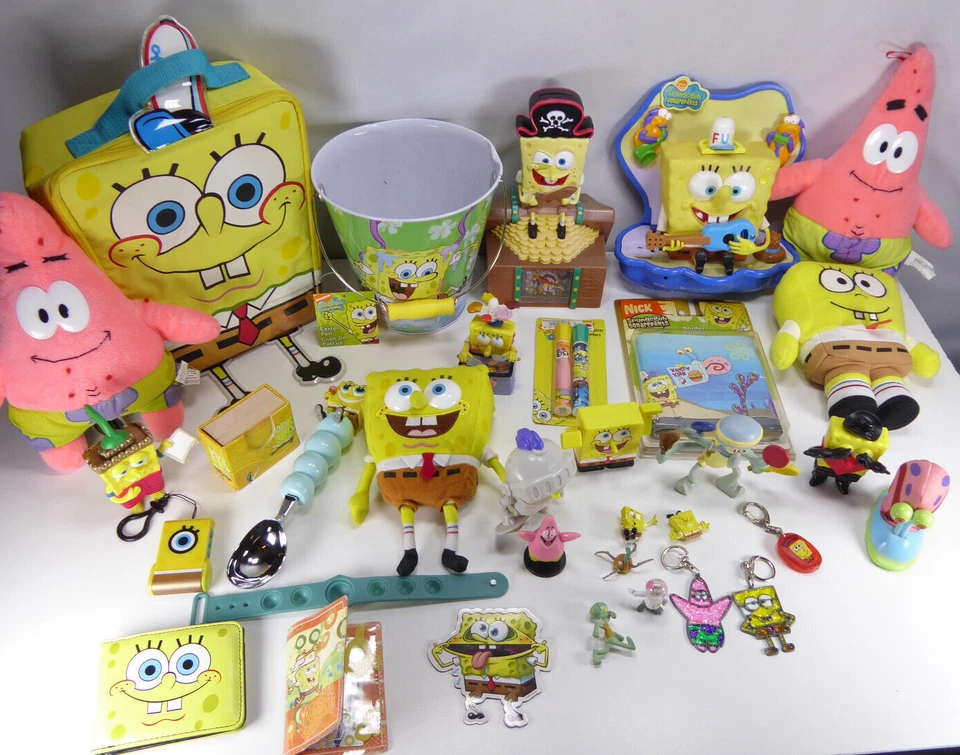 Lote de 30 Figuras de Acción Bob Esponja Pantalones Cuadrados Juguetes Coleccionables Banco Almuerzo Pálido Foto 1 de 4