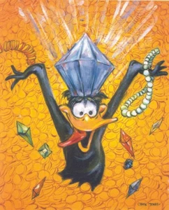Warner Brothers-Chuck Jones--Limited Edition Canvas-Daffy Duck-I'm In The Money - Picture 1 of 1