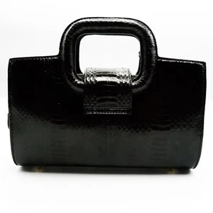 New Real Black Snake Leather Belly Skin Women Clutch Strap Handbag Purse. - Picture 1 of 12