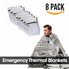 8 Pack Emergency BLANKET Thermal Survival Safety Insulating Mylar Heat 84