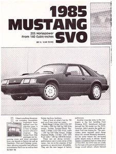 1985 Ford Mustang SVO, 140ci/205PS/5-Gang, informativer USA Neuwagen Test - Bild 1 von 1