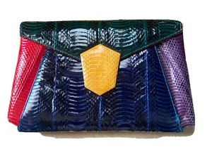 J Renee Purse Evening Bag Python Multicolor Vintage - Picture 1 of 21