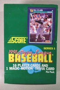 Serie de béisbol 1991 Score 1 - paquete de 36 (16 cartas por) caja completa de cera fresca de fábrica - Imagen 1 de 5