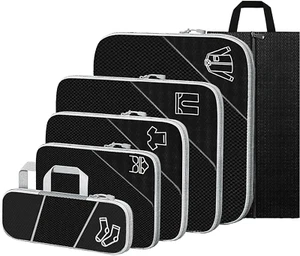 Compression Packing Cubes for Travel, 6 Set Packing Cubes for Travel Essentials, - Picture 1 of 12
