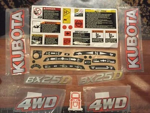 *OEM Kubota BX25D Tractor BX Decal Kit Tractor Decals Sticker FULL SET *Restore* - Picture 1 of 9