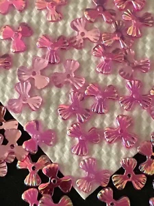 Sequins 8mm Flower Cup Rose Pink AB Iridescent - Fold Up To Cup Embroidery - Picture 1 of 2