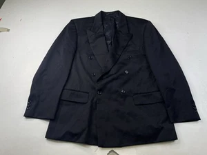 BOSS Hugo Boss Al Capone Double Breast Sport Coat Mens Navy Blue Laine Wool - Picture 1 of 9