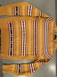 Mens NWT Rag & Bone New York Yellow Multi Color Wesley Fairisle Crew Sweater, M - Picture 1 of 16