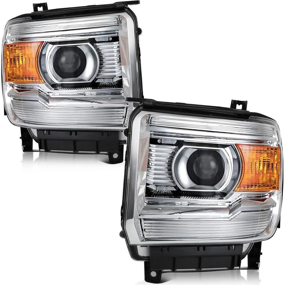 Pair Headlight Assembly For 2015-2019 GMC Sierra 2500HD 3500HD Left Right Lamps - Imagem 1 de 4