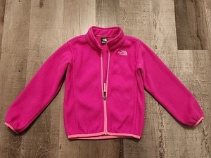 The North Face Girl's Pink Full Zip Sherpa Jacket Size4t/4b Measurements Include - Picture 1 of 9