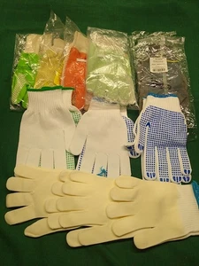 Arbeitshandschuhe 12 Pr GARTEN String Strickhandschuhe mit Greifpunkten - Einheitsgröße - Bild 1 von 6