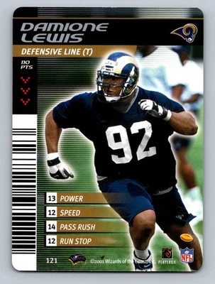 2001 NFL Showdown 1st & Goal #121 Damione Lewis Rookie - Image 1 of 2