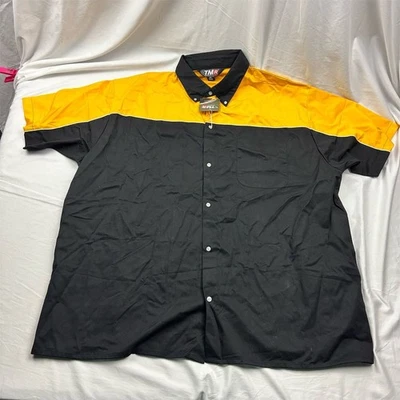 Camisa informal con botones Tri-Mountain 4XL negra/amarilla Pit Crew para hombre Foto 1 de 4
