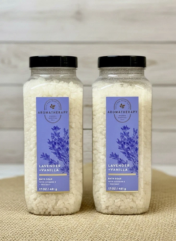 2 Bath & Body Works 芳香疗法 LAVENDER + 香草沐浴浸泡 17 盎司全新 — 第 1/1 张图片