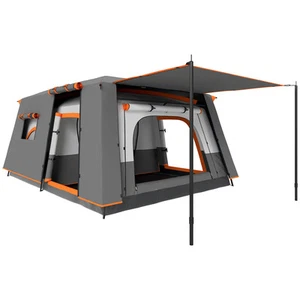 Camping Tent Double Layer Tunnel Tent with Porch 4-6 Man Living Area Bedroom Bag - Picture 1 of 12