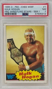 Hulk Hogan 1985 O-PEE-CHEE Series 1 WWF Pro Wrestling Rookie Card #1 OPC PSA 7 - Picture 1 of 2
