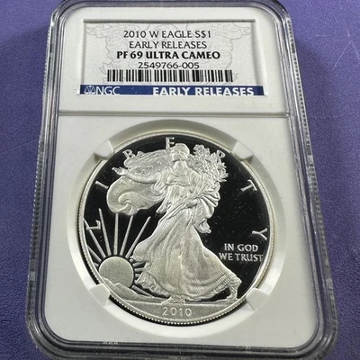 Silver Eagle 2010-W prueba NGC PF69 ULTRA CAMAFEO, LANZAMIENTOS TEMPRANOS (87146) Foto 1 de 2