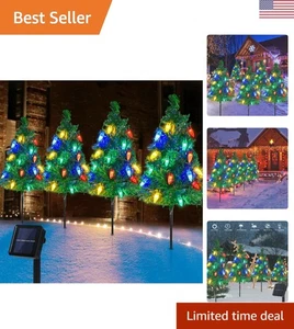 Outdoor Weihnachtsdeko Solar Weihnachtsbaum mit 4er Set Weihnachtsbaum - Bild 1 von 9