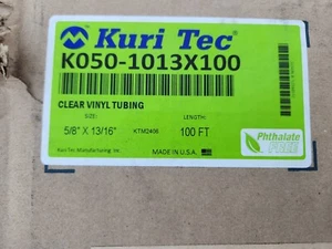 Kuri Tec K050-1013X100, 5/8" x 3/16" X 100' FT Clear Vinyl Tubing - Picture 1 of 2