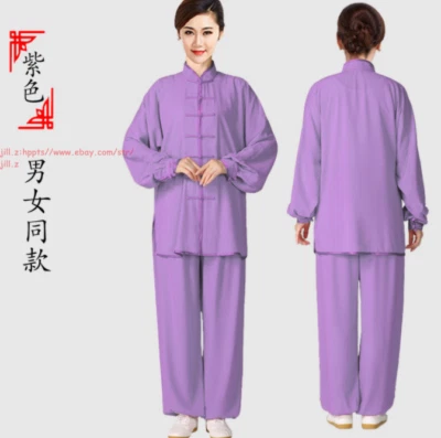 Mujeres Hombres Algodón Tai Chi Traje Mañana Ejercicio Uniforme Kung Fu Wing Chun Ropa Foto 1 de 4