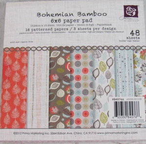 Prima Bohemian Bamboo Collection 6"x6" Pila de Papel 48 Piezas, 845766 - Imagen 1 de 2