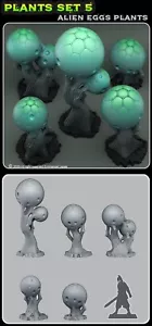 decor 5x plante alien - Imagen 1 de 2