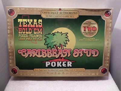 Caribbean Stud Poker & Texas Holdem Home Casino Game Set From TDC Games SEALED - Image 1 of 4