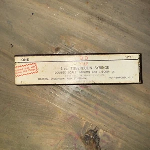 Vintage BD YALE 1cc 1YT Glass Tuberculin Syringe Becton Dickinson & Co - Picture 1 of 4