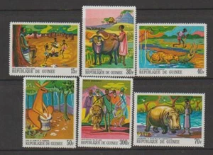 GUINEA STAMPS 1968 PAINTINGS OF AFRICAN LEGENDS MNH - VAR66 - Picture 1 of 1
