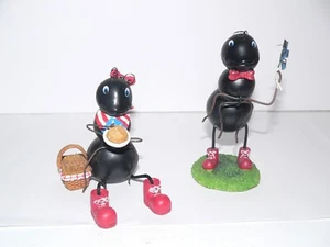 Ants Figurine Shelf Decor Picnic Red & Black Set of 2 - Picture 1 of 5