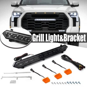 For Sequoia For Tundra For PRO 2022-2024 FRONT GRILL LIGHT BAR 3 Amber LED - Picture 1 of 11