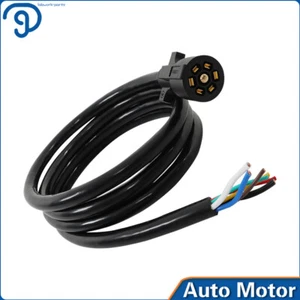 8' Trailer Connector Plug Cord Wiring Harness pig tail pin blade Camper RV 7 Way - Picture 1 of 12