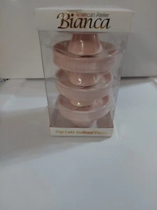 Pink Ceramic Round CUPCAKE Pedestals (set of 4) - Picture 1 of 3