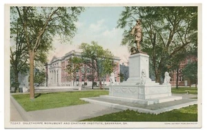 Oglethorpe Monument Chatham Institute Savannah Georgia GA PHOSTINT Postcard - Picture 1 of 2