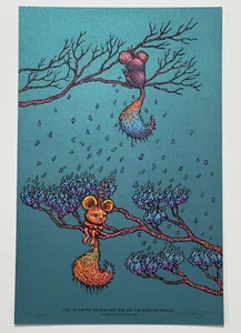 Marq Spusta “One On A Bare Branch...” Print Poster Blue S/N Silkscreen X/360 - Picture 1 of 14